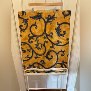 Acara Exclusive Fabric Design Gold and Blue Patterned Fabric 4 yards